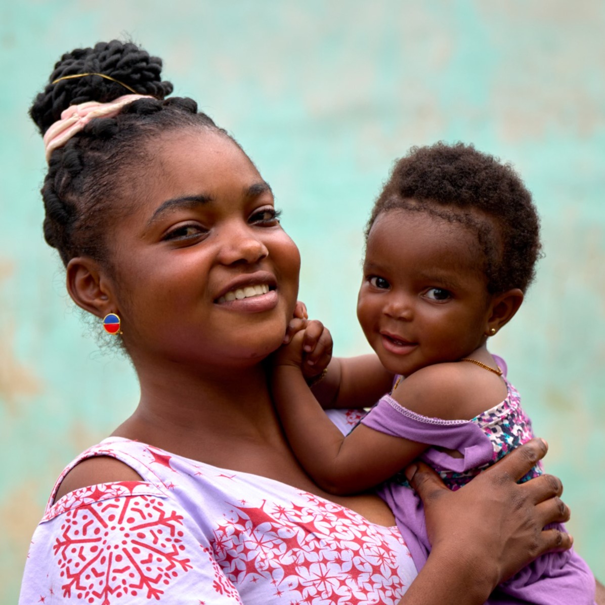 Rebecca and her child Mercy at home in Gyabankrom, Central Region, Ghana.