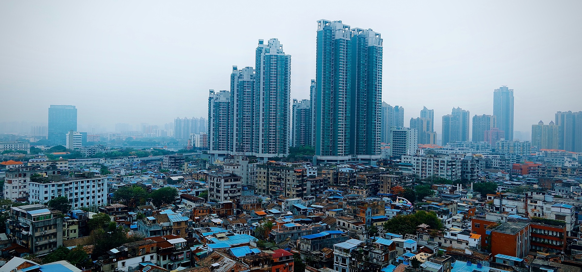 photo of a city with high rise buildings